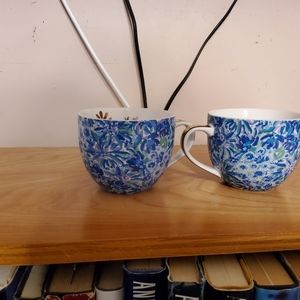 Lily Pulitzer Gold Trimmed Tea Cups